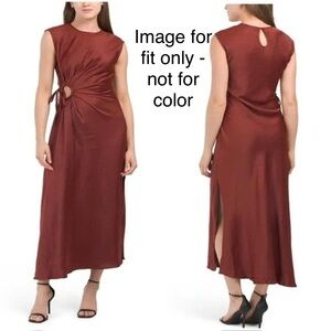 House of Harlow 1960 Navy Blue Ruched and Cutout Satin Dress size M